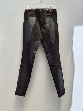 ORTTU Rider Pants M Black Faux Leather Patch Cyberpunk Techwear Moto Leggings